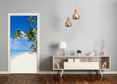 Papel de parede em porta Praia tropical