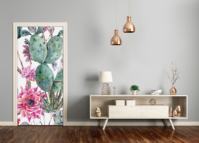 Papel de parede em porta Cactos