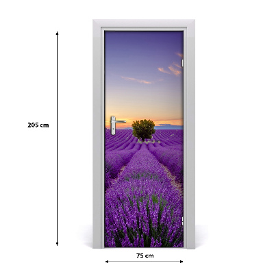 Papel de parede em porta Campo de lavanda