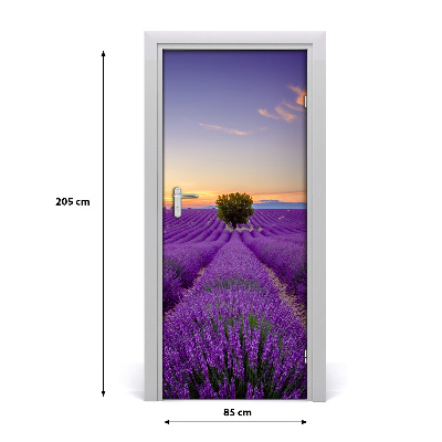 Papel de parede em porta Campo de lavanda