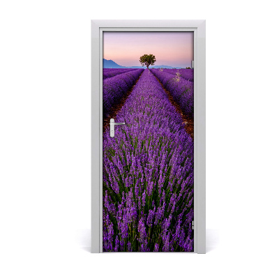Autocolante para porta Campo de lavanda