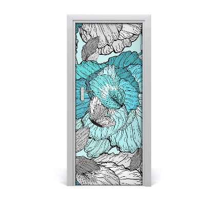 Papel de parede em porta Padrão floral