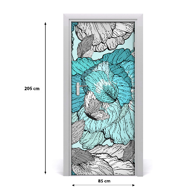 Papel de parede em porta Padrão floral