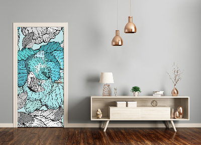 Papel de parede em porta Padrão floral