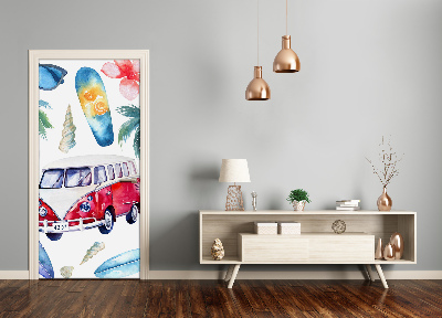 Papel de parede em porta Conjunto de surfista