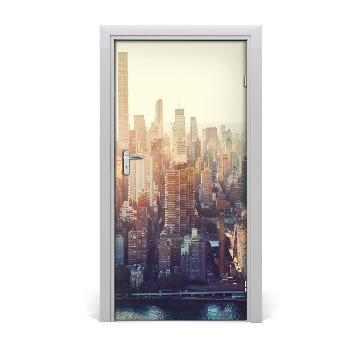Papel de parede em porta Vista aérea de Nova York