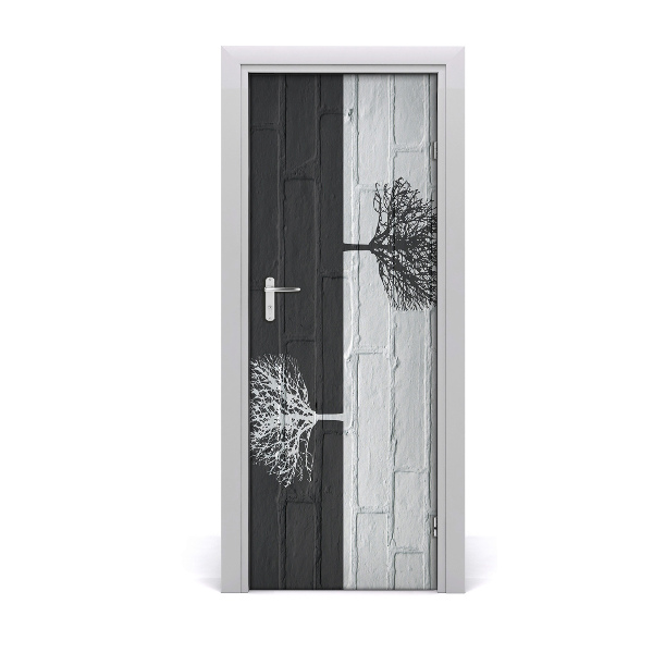 Autocolante para porta Árvores na parede