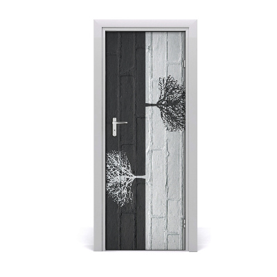 Autocolante para porta Árvores na parede