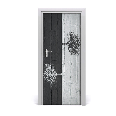 Autocolante para porta Árvores na parede