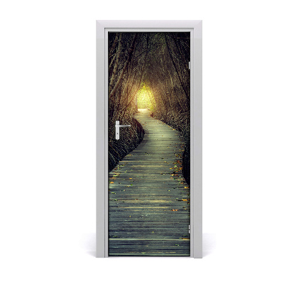 Adesivo em porta Caminho na floresta