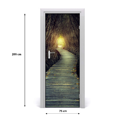 Adesivo em porta Caminho na floresta