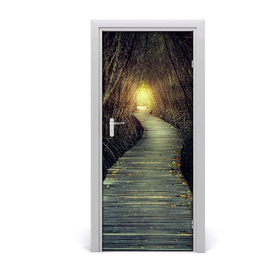 Adesivo em porta Caminho na floresta
