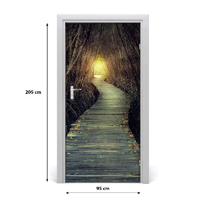 Adesivo em porta Caminho na floresta
