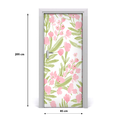 Papel de parede em porta flores cor de rosa