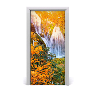 Papel de parede em porta Cachoeira no outono