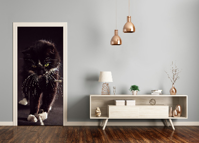 Autocolante para porta Gato preto