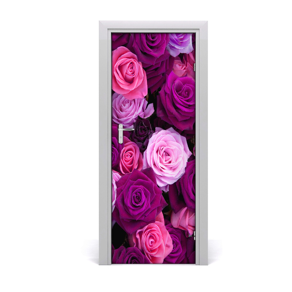 Papel de parede em porta rosas cor de rosa