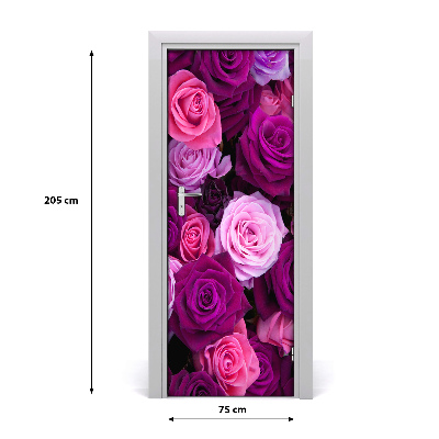 Papel de parede em porta rosas cor de rosa