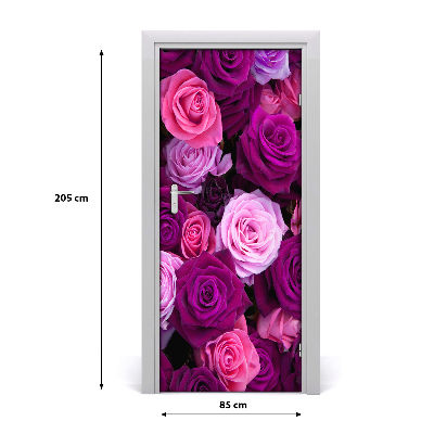 Papel de parede em porta rosas cor de rosa