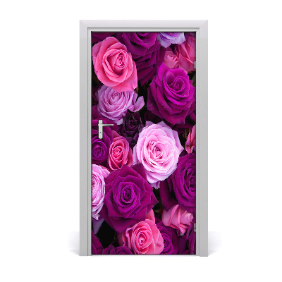Papel de parede em porta rosas cor de rosa