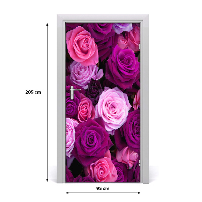 Papel de parede em porta rosas cor de rosa
