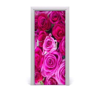 Autocolante para porta rosas cor de rosa