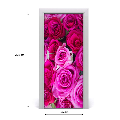Autocolante para porta rosas cor de rosa