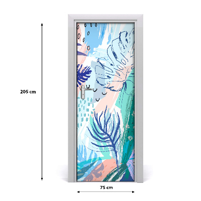 Adesivo em porta Folhas tropicais
