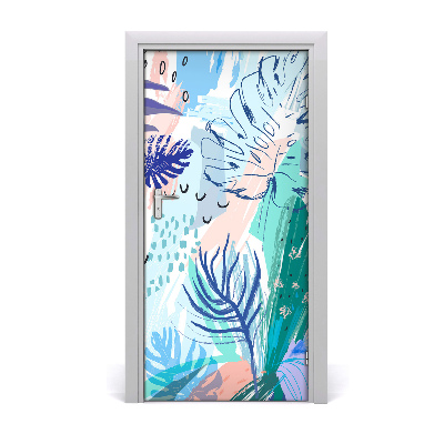 Adesivo em porta Folhas tropicais