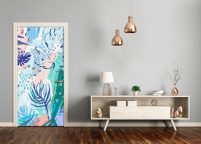 Adesivo em porta Folhas tropicais