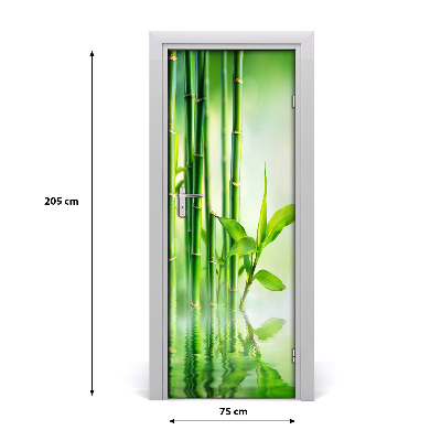 Papel de parede em porta Bambu na água