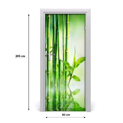 Papel de parede em porta Bambu na água