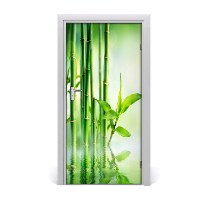 Papel de parede em porta Bambu na água