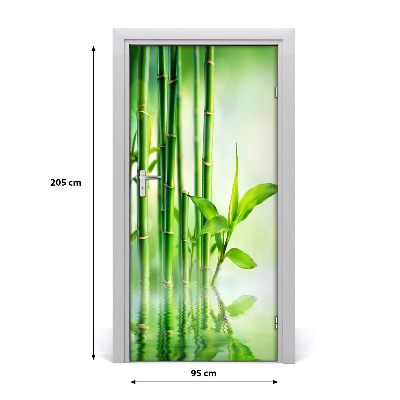 Papel de parede em porta Bambu na água