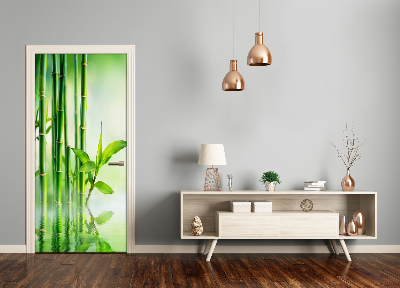 Papel de parede em porta Bambu na água
