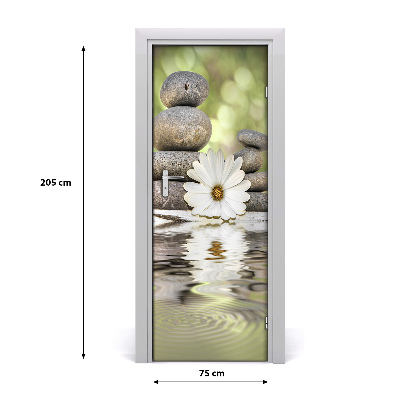 Autocolante para porta Pedras e flores