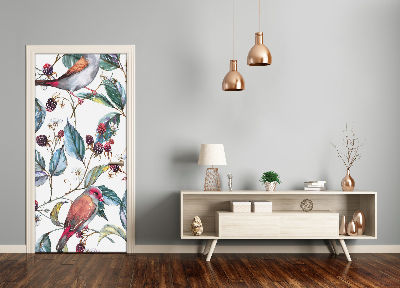 Adesivo em porta Pássaros e Amoras