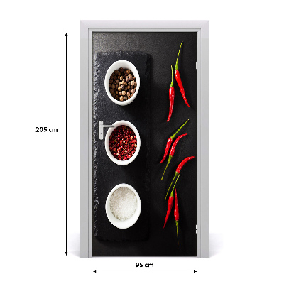 Papel de parede em porta Especiarias e pimentas