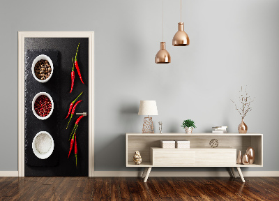 Papel de parede em porta Especiarias e pimentas