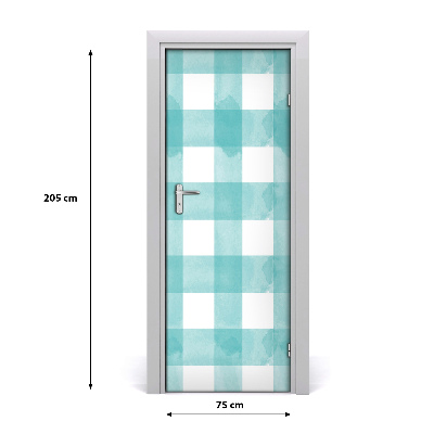 Autocolante para porta xadrez azul