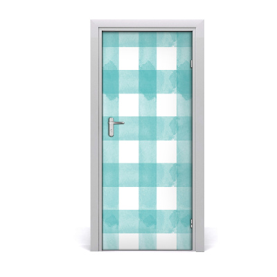 Autocolante para porta xadrez azul