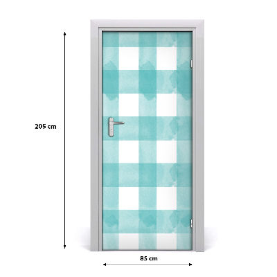 Autocolante para porta xadrez azul