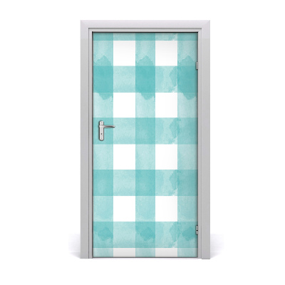 Autocolante para porta xadrez azul