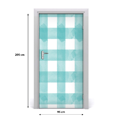 Autocolante para porta xadrez azul