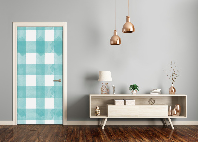 Autocolante para porta xadrez azul