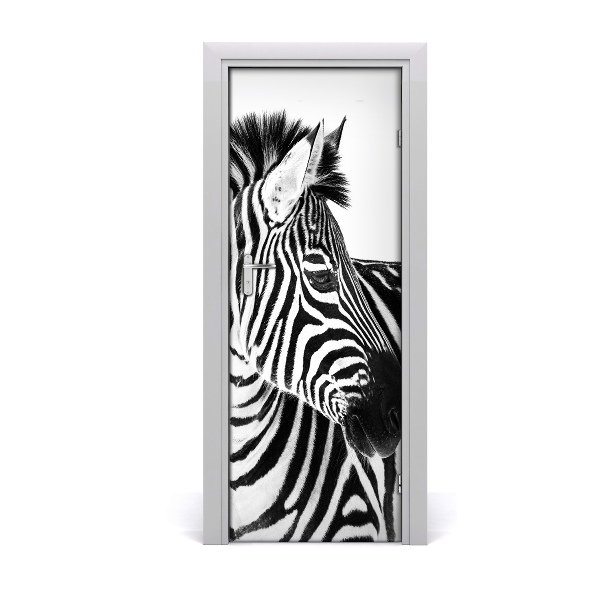 Adesivo em porta Zebra na neve