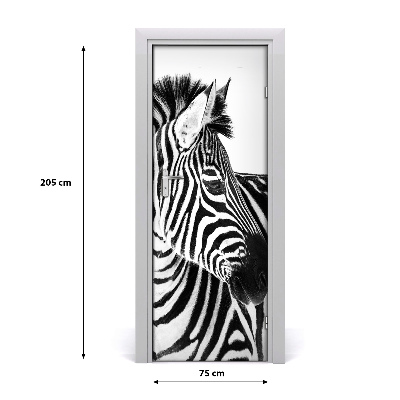 Adesivo em porta Zebra na neve