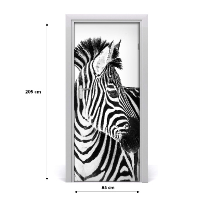 Adesivo em porta Zebra na neve