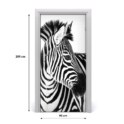Adesivo em porta Zebra na neve