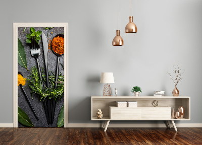 Adesivo em porta Talheres e especiarias